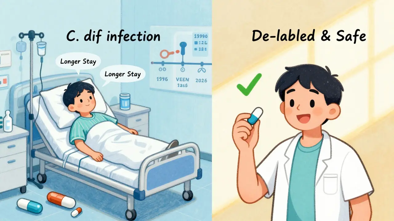 Split scene showing harm from mislabeled penicillin allergy versus safe use after proper testing.