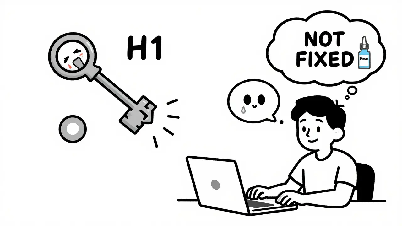 A focused person with allergy symptoms blocked except for nasal congestion, hinting at need for nasal spray.
