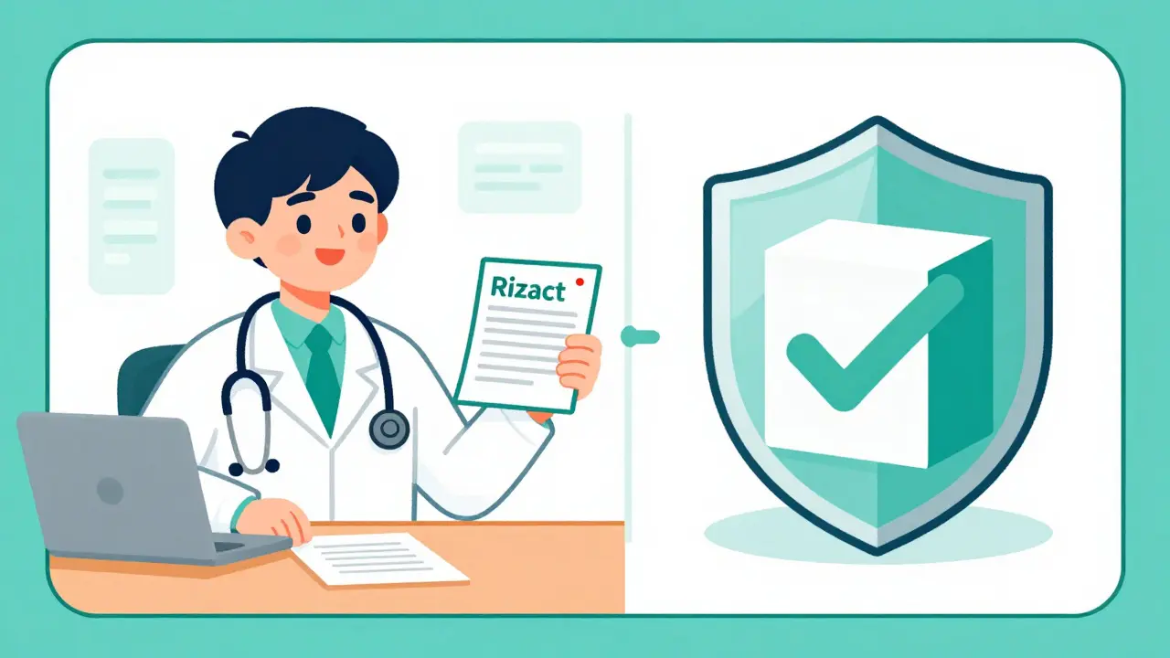 Doctor and shield symbolizing safe online pharmacy practices