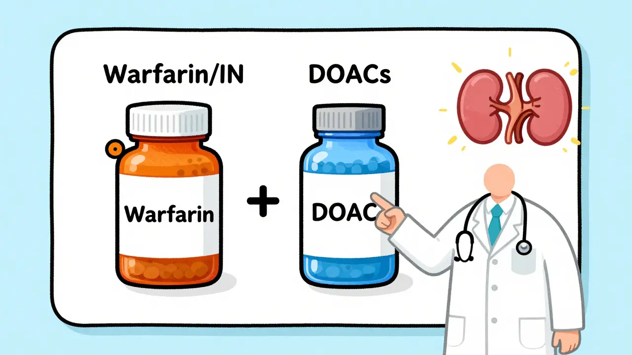 Doctor explaining differences between Warfarin and modern DOAC medications