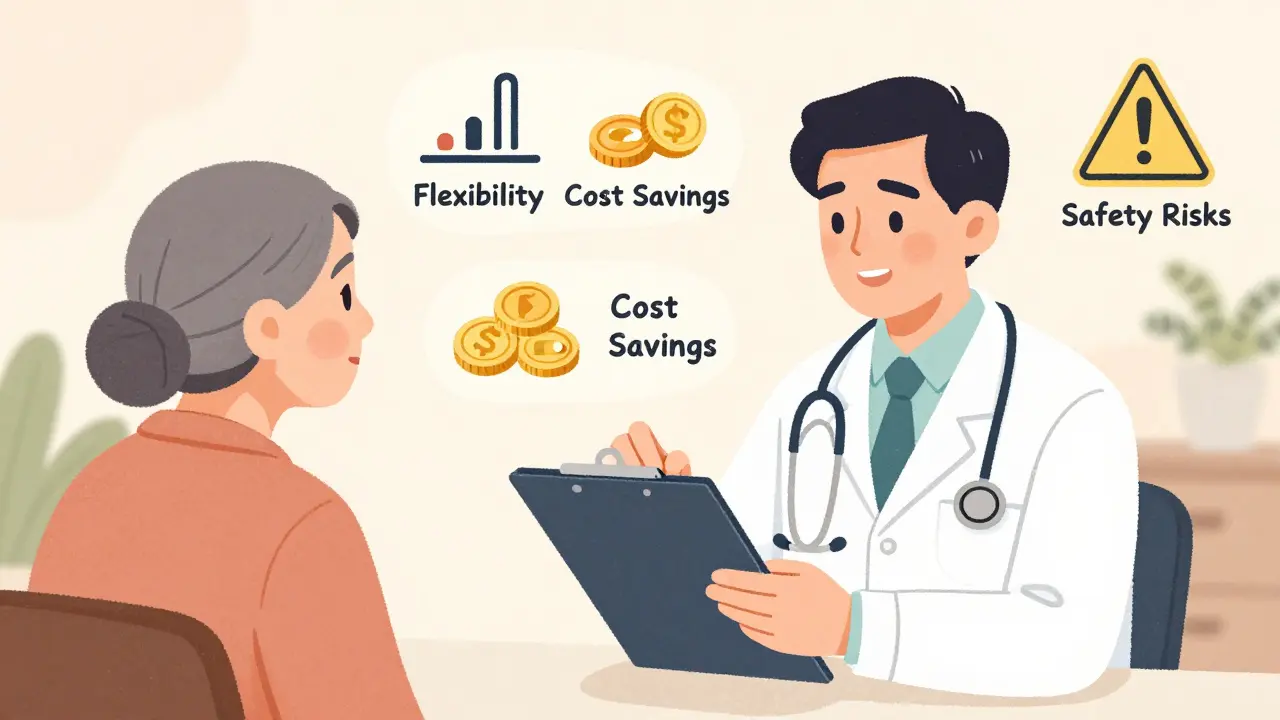 Doctor explaining medication flexibility to patient