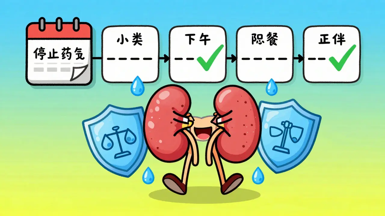 Happy kidney recovering with water and nutrition support